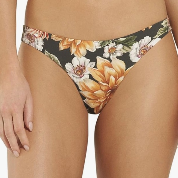 Maaji floral flirt thin side reversible mid-rise bikini bottom - Picture 1 of 5